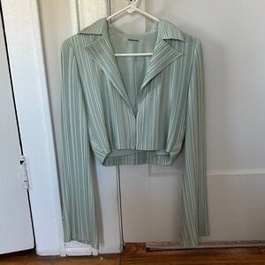 Mint Green Striped Women's Top